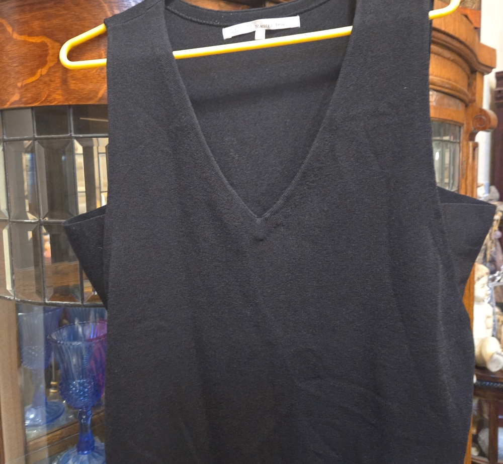 RACHEL Rachel Roy Black V-Neck Sleeveless Knit Tank 2x